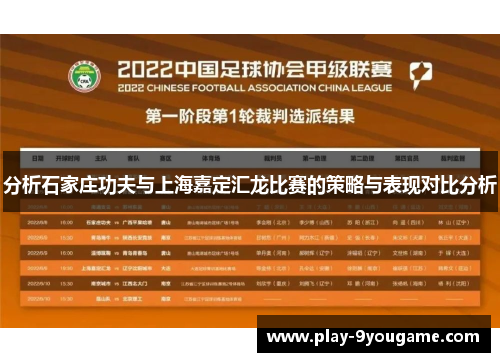 分析石家庄功夫与上海嘉定汇龙比赛的策略与表现对比分析